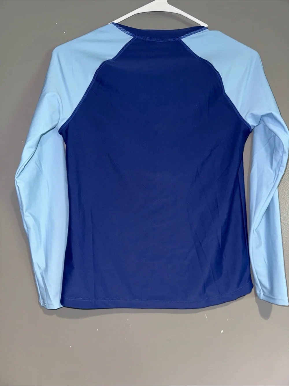 Kid’s Two-Tone Navy and Light Blue Zip Front Rash Guard